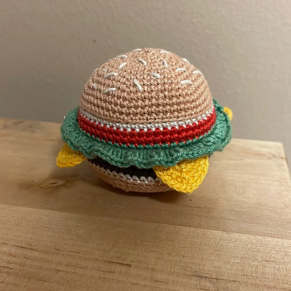 Handcrafted Cheeseburger Figure Toy Decor Amigurui Crochet - Picture 1 of 8